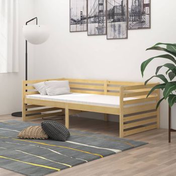 Sofá Cama | Cama Para Adultos Con Colchón Madera De Pino Maciza 90x200 Cm Cfw16389