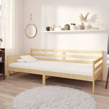 Sofá Cama | Cama Para Adultos Con Colchón Madera De Pino Maciza 90x200 Cm Cfw97440