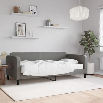 Sofá Cama | Cama Para Adultos Con Colchón Tela Gris Oscuro 90x200 Cm Cfw126053