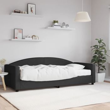 Sofá Cama | Cama Para Adultos Con Colchón Tela Negro 90x200 Cm Cfw651094