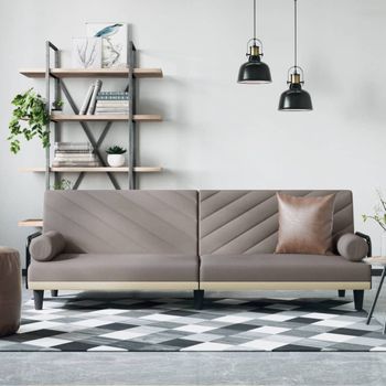 Sofá Cama Moderno | Cama Para Adulto Con Reposabrazos Tela Gris Taupe Cfw13969