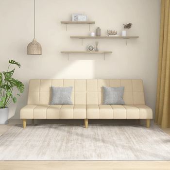 Sofá Cama De 2 Plazas Moderno | Cama Para Adulto Tela Color Crema Cfw30670