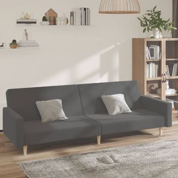 Sofá Cama De 2 Plazas Moderno | Cama Para Adulto Tela Gris Claro Cfw18430