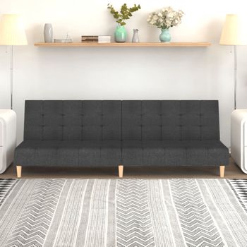 Sofá Cama De 2 Plazas Moderno | Cama Para Adulto Tela Gris Oscuro Cfw94736