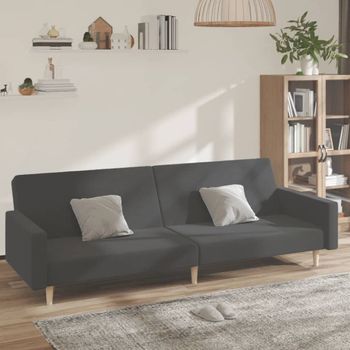 Sofá Cama De 2 Plazas Moderno | Cama Para Adulto Tela Gris Oscuro Cfw10465