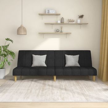 Sofá Cama De 2 Plazas Moderno | Cama Para Adulto Tela Negro Cfw25891