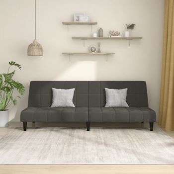 Sofá Cama De 2 Plazas Moderno | Cama Para Adulto Terciopelo Gris Oscuro Cfw47568