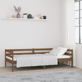 Sofá Cama | Cama Para Adultos De Madera Maciza De Pino Marrón Miel 90x190 Cm Cfw132267