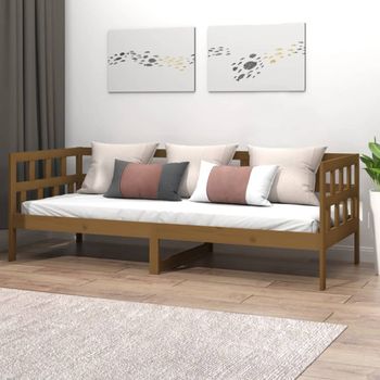 Sofá Cama | Cama Para Adultos De Madera Maciza De Pino Marrón Miel 90x190 Cm Cfw993995