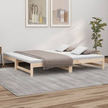 Sofá Cama | Cama Para Adultos Extraíble Madera Maciza De Pino 2x(100x200) Cm Cfw468163