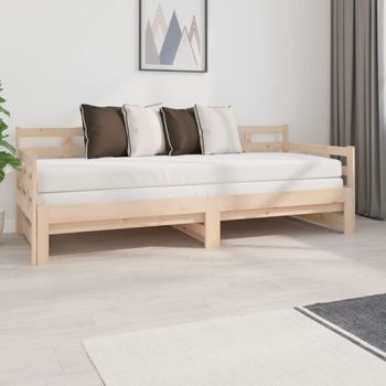 Sofá Cama | Cama Para Adultos Extraíble Madera Maciza De Pino 2x(80x200) Cm Cfw705052