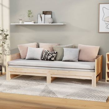 Sofá Cama | Cama Para Adultos Extraíble Madera Maciza De Pino 2x(80x200) Cm Cfw892139