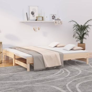 Sofá Cama | Cama Para Adultos Extraíble Madera Maciza De Pino 2x(90x190) Cm Cfw235360