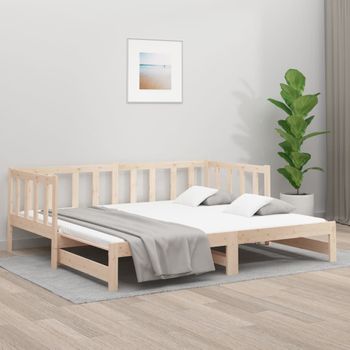 Sofá Cama | Cama Para Adultos Extraíble Madera Maciza De Pino 2x(90x190) Cm Cfw200822