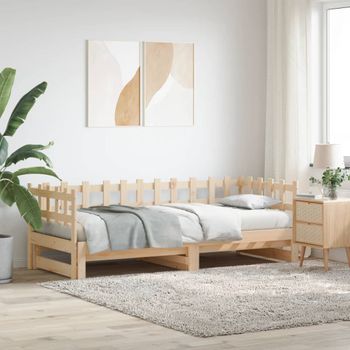 Sofá Cama | Cama Para Adultos Extraíble Madera Maciza De Pino 2x(90x190) Cm Cfw215355