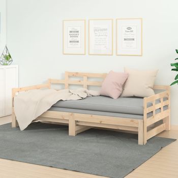 Sofá Cama | Cama Para Adultos Extraíble Madera Maciza De Pino 2x(90x190) Cm Cfw376380