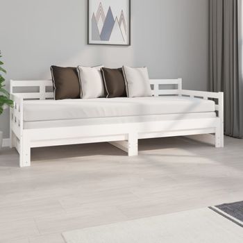 Sofá Cama | Cama Para Adultos Extraíble Madera Maciza De Pino Blanco 2x(80x200) Cm Cfw952728