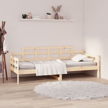 Sofá Cama | Cama Individual | Cama Para Adultos Madera Maciza De Pino 80x200 Cm Cfw99651