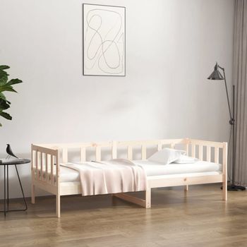 Sofá Cama | Cama Para Adultos Madera Maciza De Pino 90x190 Cm Cfw45160