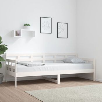 Sofá Cama | Cama Para Adultos Madera Maciza De Pino Blanco 80x200 Cm Cfw164865