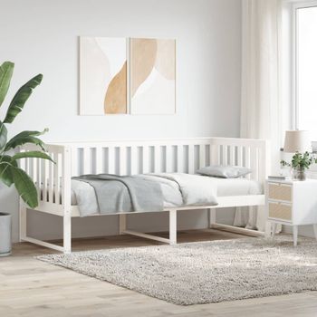 Sofá Cama | Cama Para Adultos Madera Maciza De Pino Blanco 90x190 Cm Cfw470185