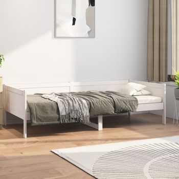 Sofá Cama | Cama Para Adultos Madera Maciza De Pino Blanco 90x190 Cm Cfw359807