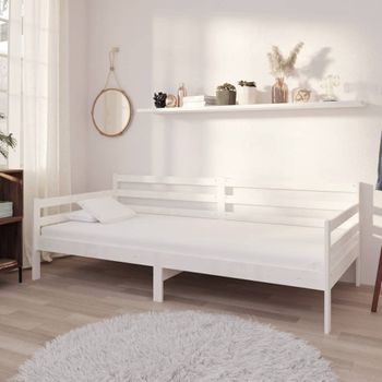 Sofá Cama | Cama Para Adultos Madera Maciza De Pino Blanco 90x200 Cm Cfw683488