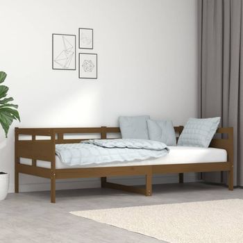 Sofá Cama | Cama Para Adultos Madera Maciza De Pino Marrón Miel 90x200 Cm Cfw855659