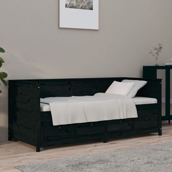 Sofá Cama | Cama Para Adultos Madera Maciza De Pino Negro 75x190 Cm Cfw417670