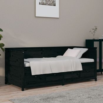 Sofá Cama | Cama Para Adultos Madera Maciza De Pino Negro 90x190 Cm Cfw232330