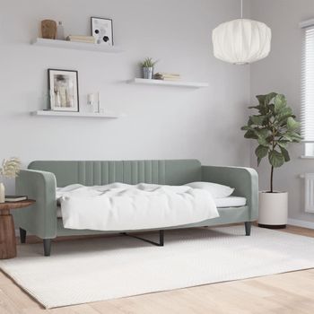 Sofá Cama | Cama Para Adultos Terciopelo Gris Claro 80x200 Cm Cfw221697