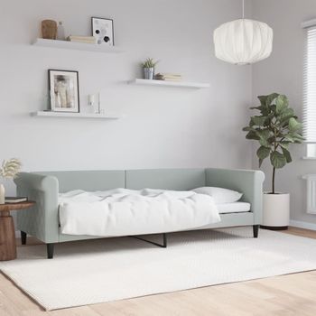 Sofá Cama | Cama Para Adultos Terciopelo Gris Claro 80x200 Cm Cfw169408