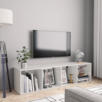 Estantería/mueble Tv | Mueble De Salón | Armario Tv Blanco Brillo 143x30x36 Cm Cfw761784