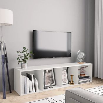 Estantería/mueble Tv | Mueble De Salón | Armario Tv Blanco 143x30x36 Cm Cfw761789