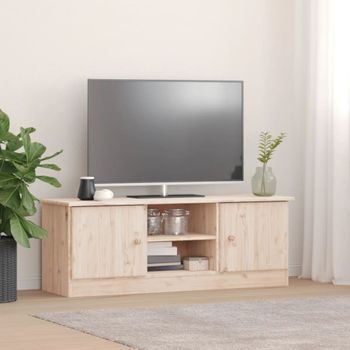 Mueble Tv | Mueble De Salón | Armario Tv Alta Madera Maciza De Pino 112x35x41 Cm Cfw776875