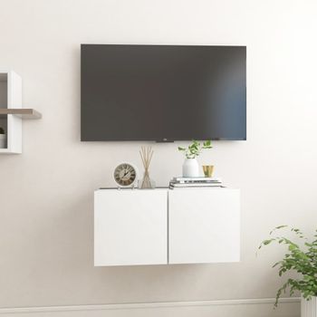 Mueble Tv | Mueble De Salón | Armario Tv Colgante Blanco 60x30x30 Cm Cfw776879