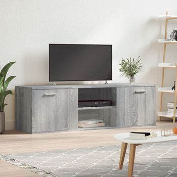 Mueble Tv | Mueble De Salón | Armario Tv De Madera De Ingeniería Gris Sonoma 120x34x37 Cm Cfw777168