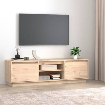 Mueble Tv | Mueble De Salón | Armario Tv De Madera Maciza De Pino 140x35x40 Cm Cfw777202