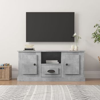 Mueble Tv | Mueble De Salón | Armario Tv Madera Contrachapada Gris Hormigón 100x35,5x45 Cm Cfw777556