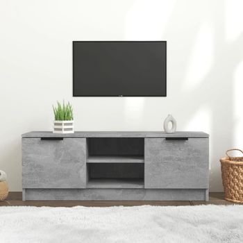 Mueble Tv | Mueble De Salón | Armario Tv Madera Contrachapada Gris Hormigón 102x35x36,5 Cm Cfw777560