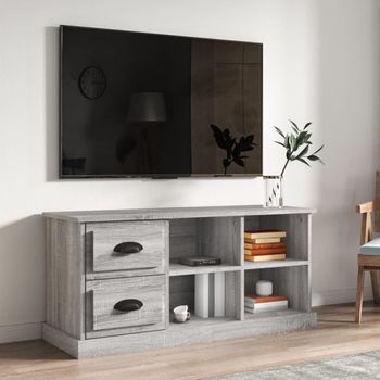 Mueble Tv | Mueble De Salón | Armario Tv Madera Contrachapada Gris Sonoma 102x35,5x47,5 Cm Cfw777608