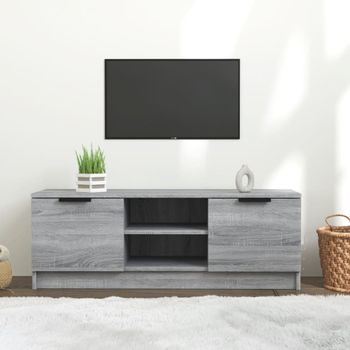 Mueble Tv | Mueble De Salón | Armario Tv Madera Contrachapada Gris Sonoma 102x35x36,5 Cm Cfw777609