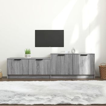 Mueble Tv | Mueble De Salón | Armario Tv Madera Contrachapada Gris Sonoma 158,5x36x45 Cm Cfw777618