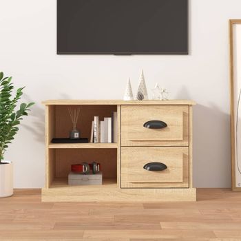 Mueble Tv | Mueble De Salón | Armario Tv Madera Contrachapada Roble Sonoma 73x35,5x47,5 Cm Cfw777715