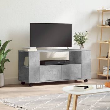 Mueble Tv | Mueble De Salón | Armario Tv Madera De Ingeniería Gris Hormigón 102x34,5x43 Cm Cfw777774