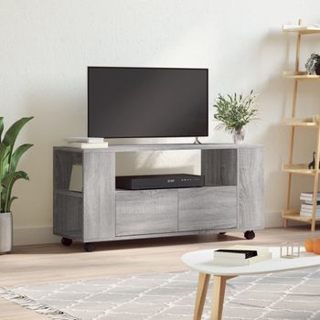 Mueble Tv | Mueble De Salón | Armario Tv Madera De Ingeniería Gris Sonoma 102x34,5x43 Cm Cfw777801
