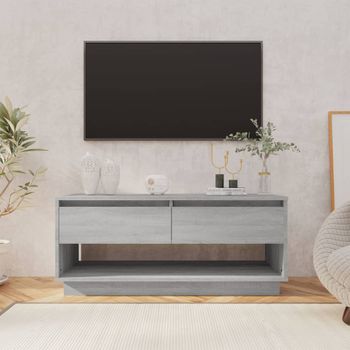 Mueble Tv | Mueble De Salón | Armario Tv Madera De Ingeniería Gris Sonoma 102x41x44 Cm Cfw777812