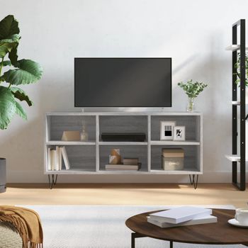 Mueble Tv | Mueble De Salón | Armario Tv Madera De Ingeniería Gris Sonoma 103,5x30x50 Cm Cfw777813