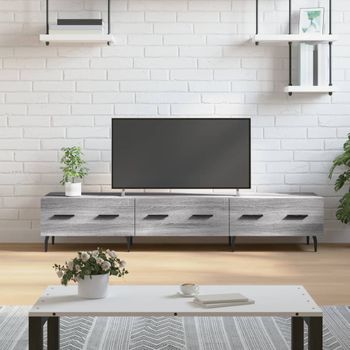 Mueble Tv | Mueble De Salón | Armario Tv Madera De Ingeniería Gris Sonoma 150x36x30 Cm Cfw777818