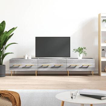 Mueble Tv | Mueble De Salón | Armario Tv Madera De Ingeniería Gris Sonoma 150x36x30 Cm Cfw777822